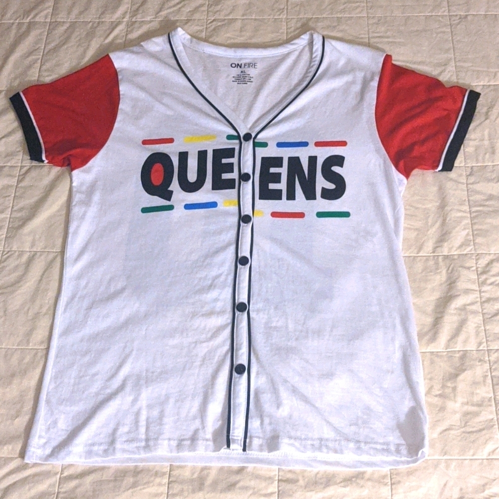 Queens women's baseball top
